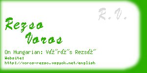 rezso voros business card